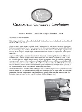 Instructions for use - Level 5- Growing in Wisdom Curriculum - ID 173