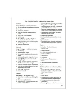 The Fight for Freedom Teacher's Guide- Biographies of the Revolution